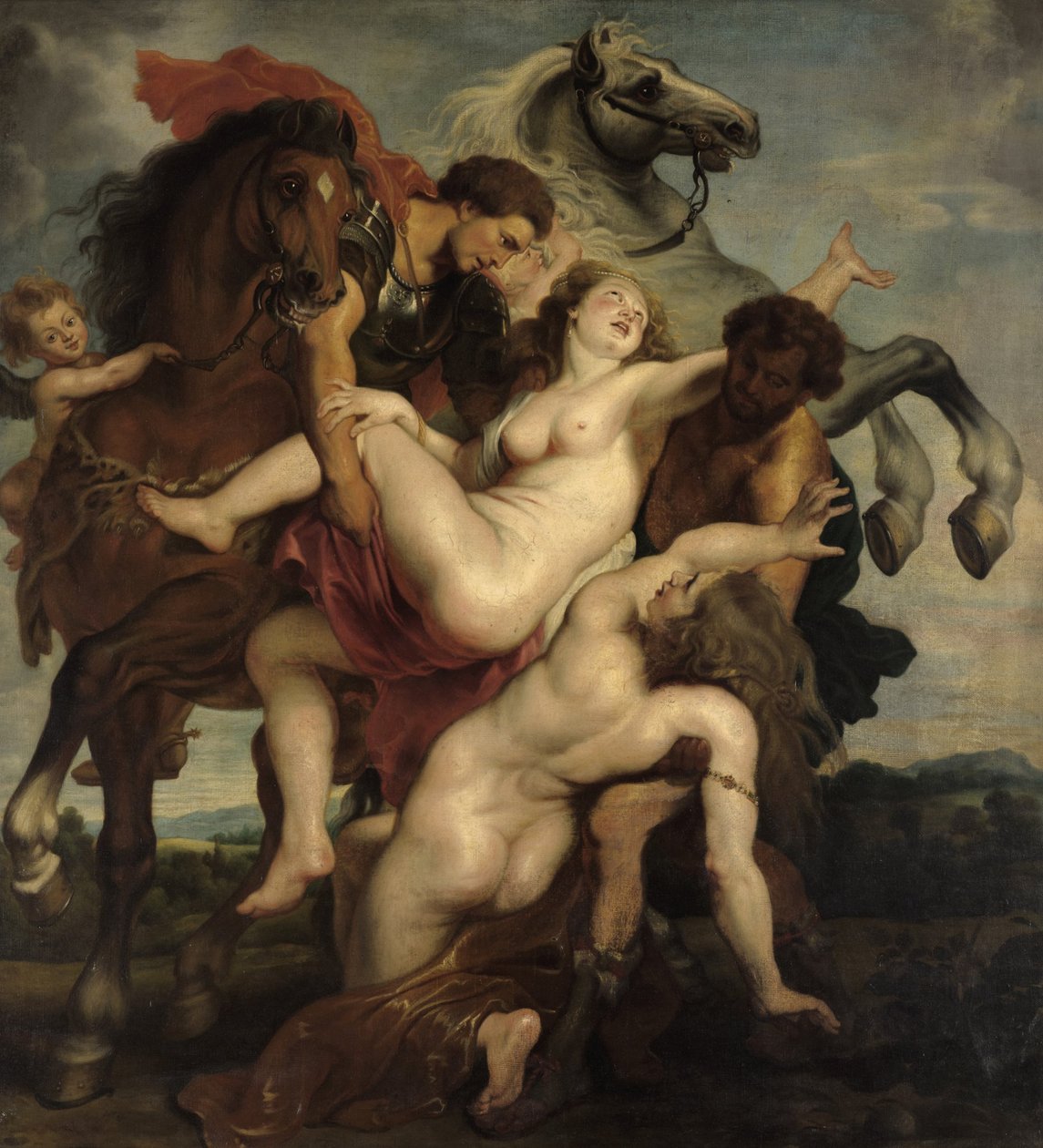 As Filhas de Leucipo, cópia após a pintura de Rubens em Munique de Franz von Lenbach, Peter Paul Rubens