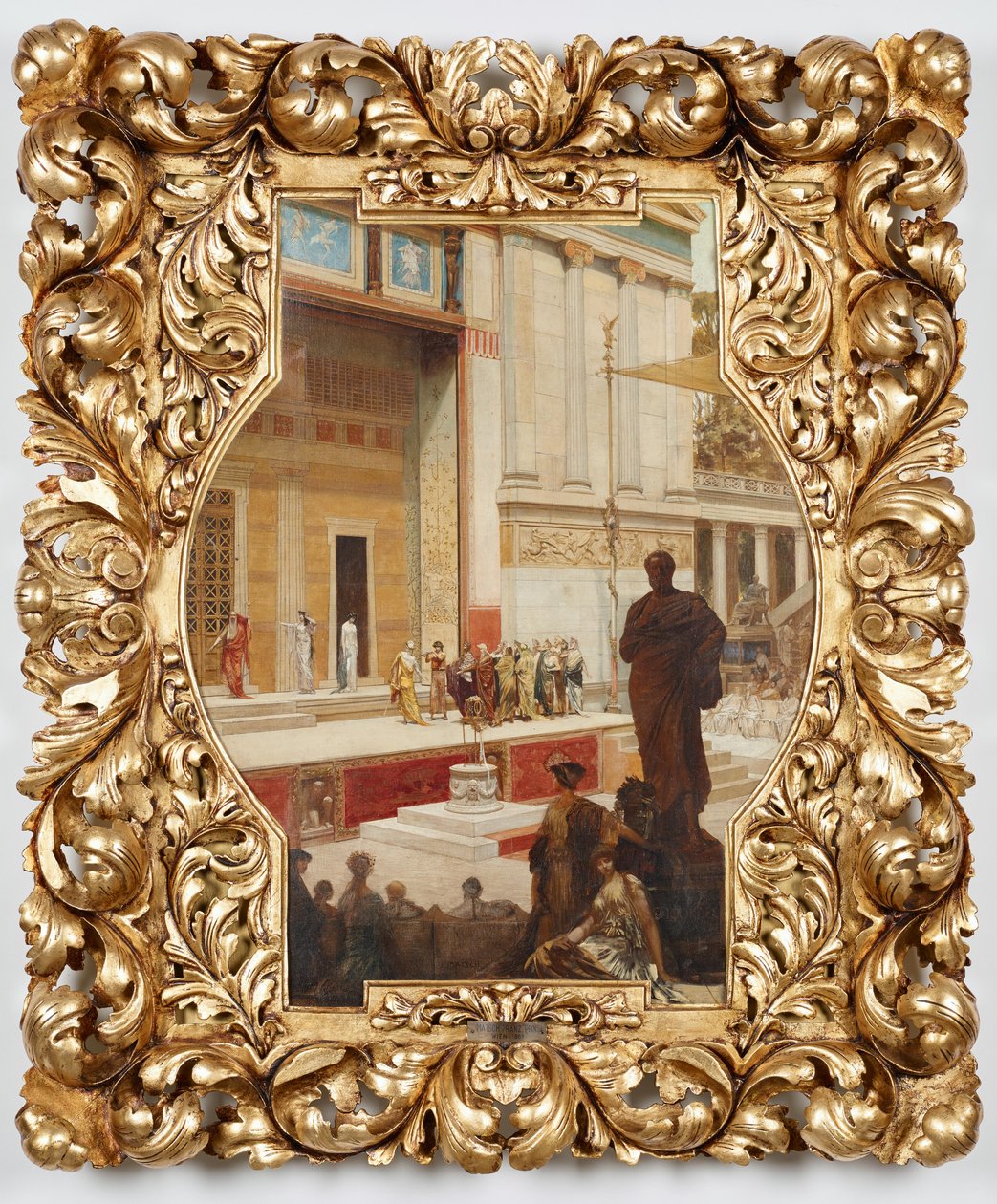 O Teatro Dionísio em Atenas. Projeto para a pintura do teto da escadaria do Burgtheater em Viena de Franz von Matsch