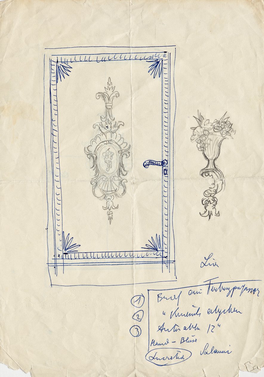 Esboço de design para uma porta de Franz von Matsch