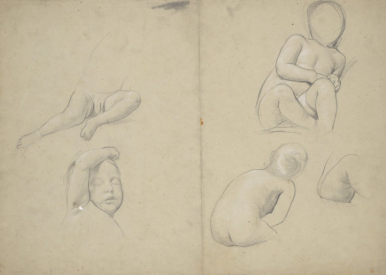 Estudos de nu infantil de Franz von Matsch