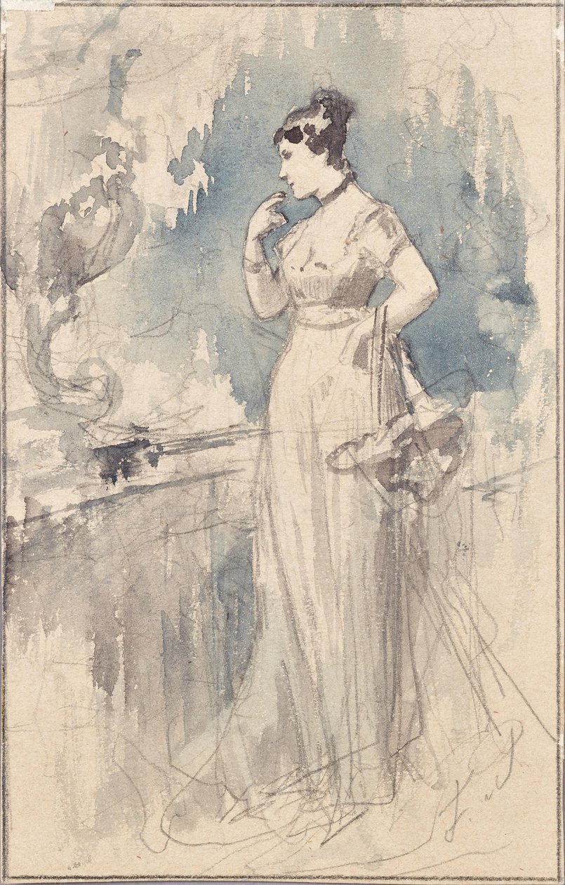 Senhora em langem Kleid de Franz von Persoglia