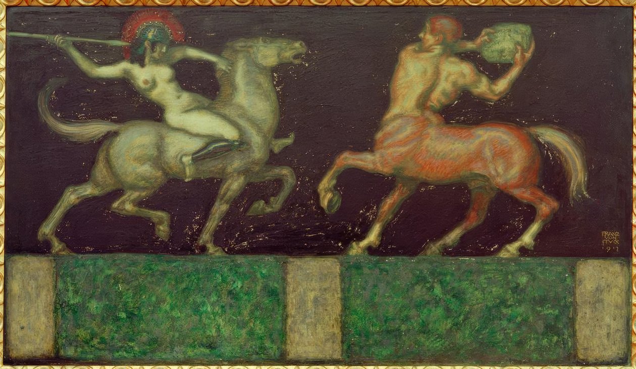 Amazônia e Centauro de Franz von Stuck