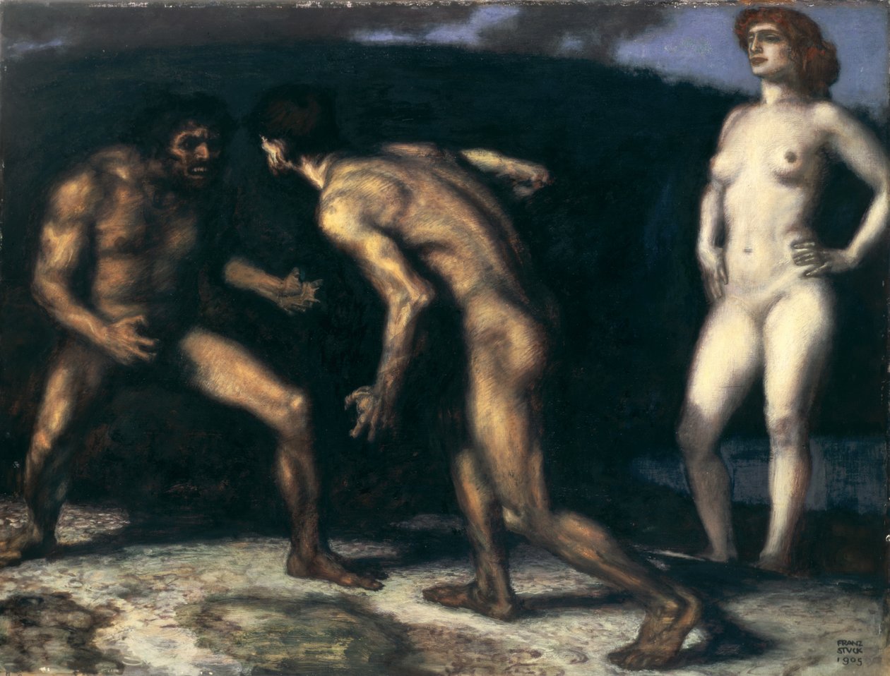 Batalha por uma mulher de Franz von Stuck