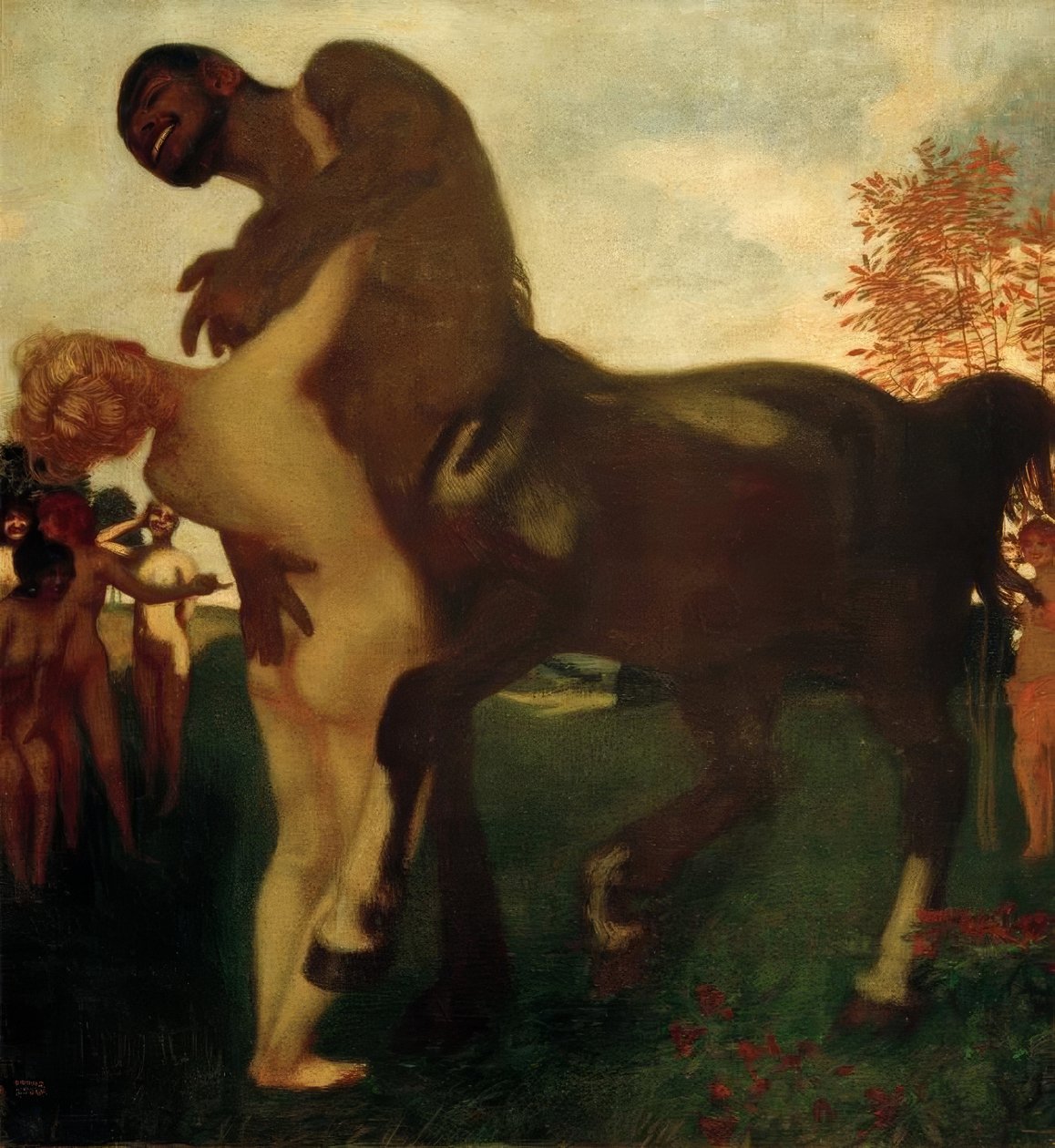 Centauro e ninfa de Franz von Stuck