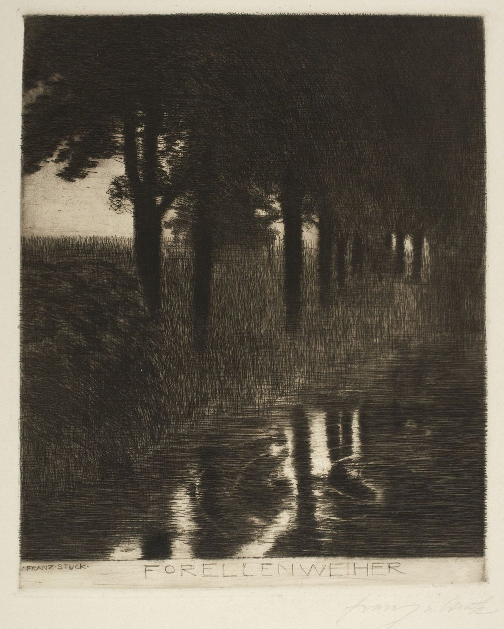 Lago de trutas (Trout Pond) de Franz von Stuck