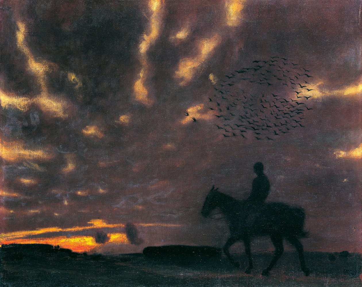Noite de outono com o cavaleiro de Franz von Stuck