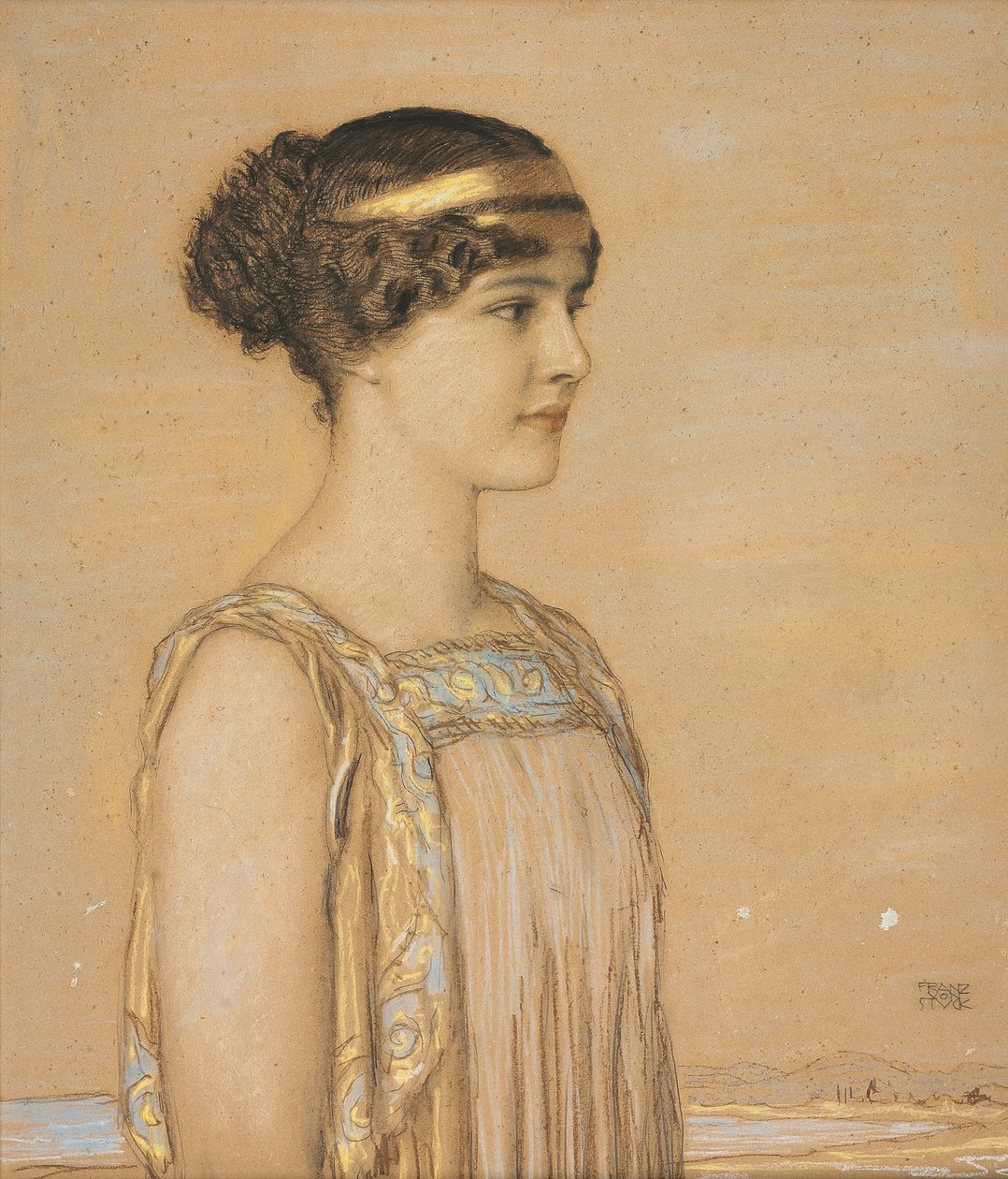 Retrato de Maria em traje grego, 1910 de Franz von Stuck