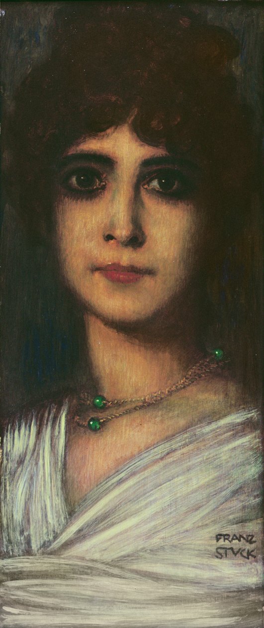 Retrato de uma mulher (óleo) de Franz von Stuck