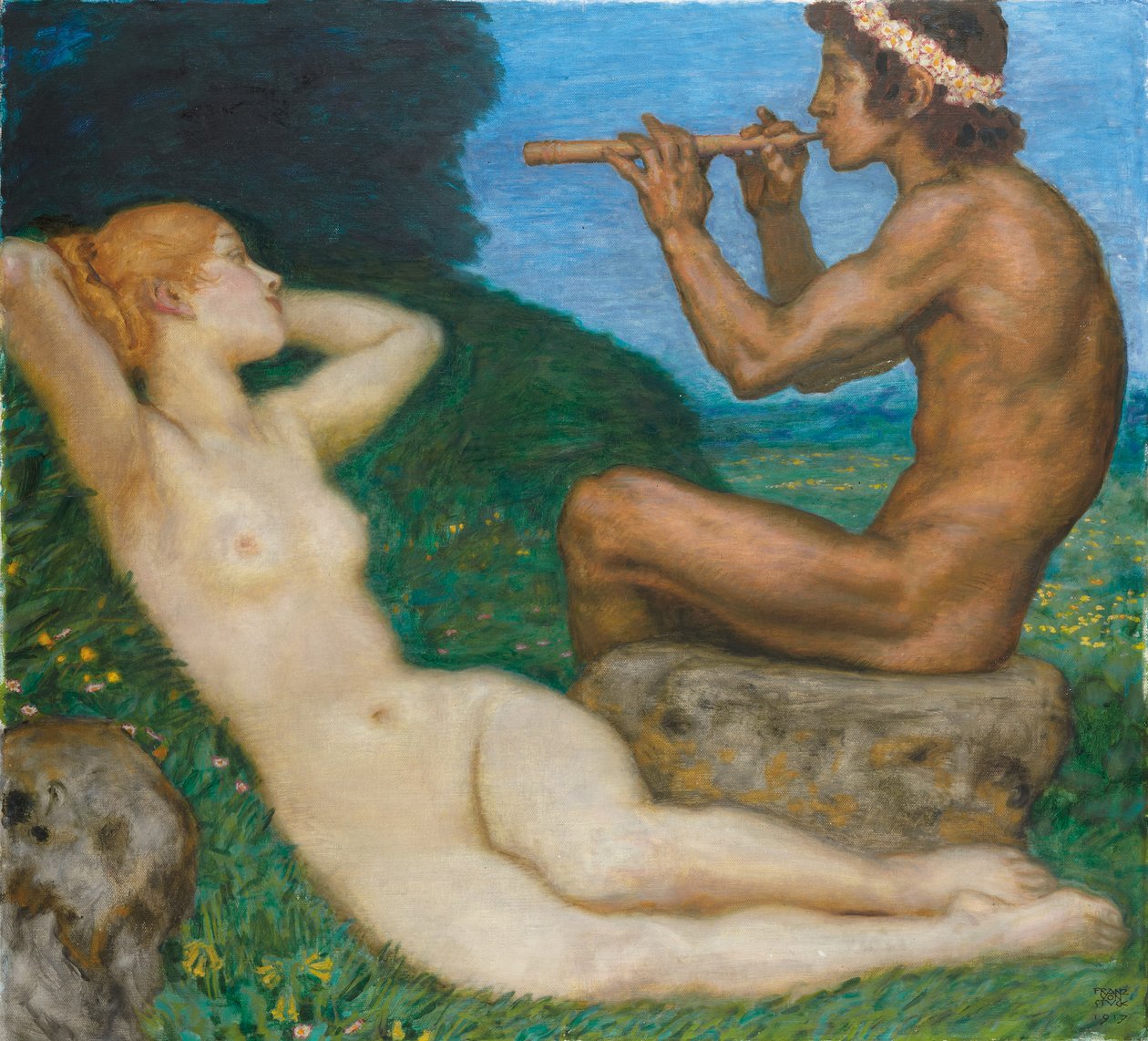 Amor de primavera; Amor primavera, 1917 de Franz von Stuck