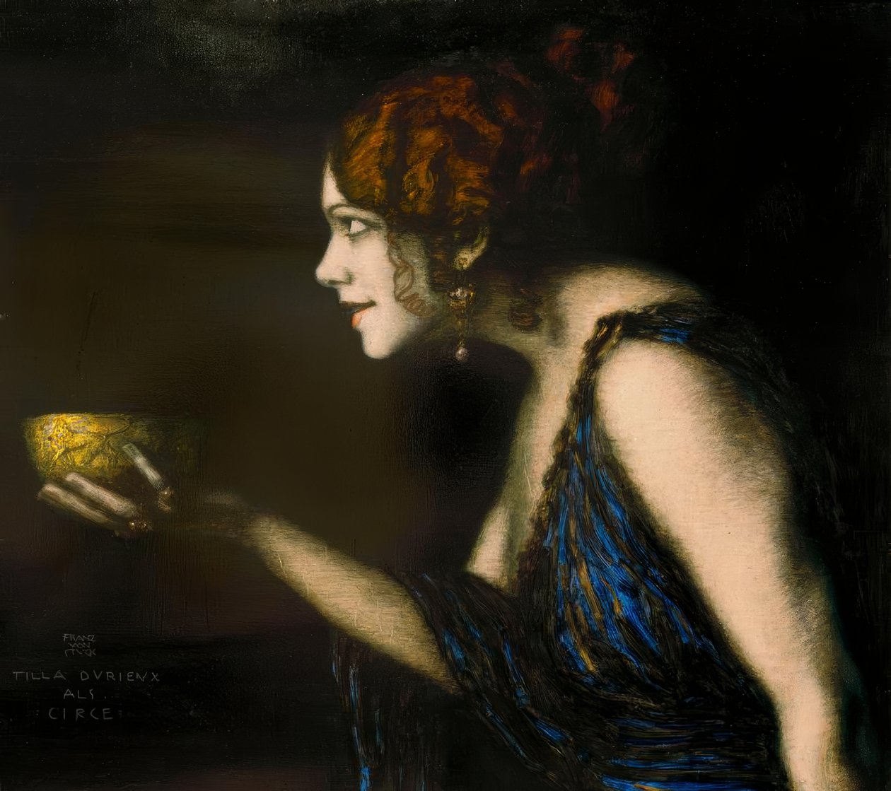 Tilla Durieux em Circe  F. v. Preso de Franz von Stuck