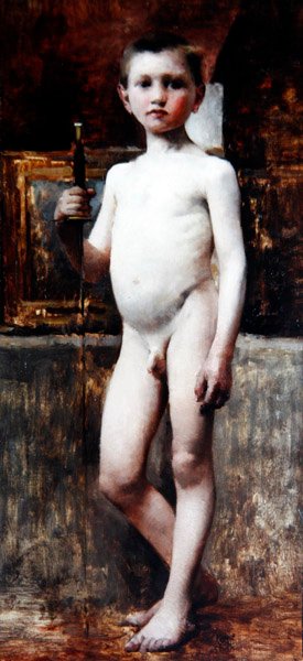 Menino, c.1911 (óleo sobre tela) de Franz von Stuck