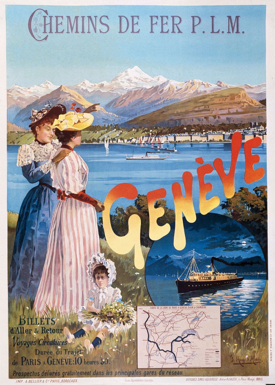 Cartaz da companhia ferroviária PLM, França de Frédéric Alexianu