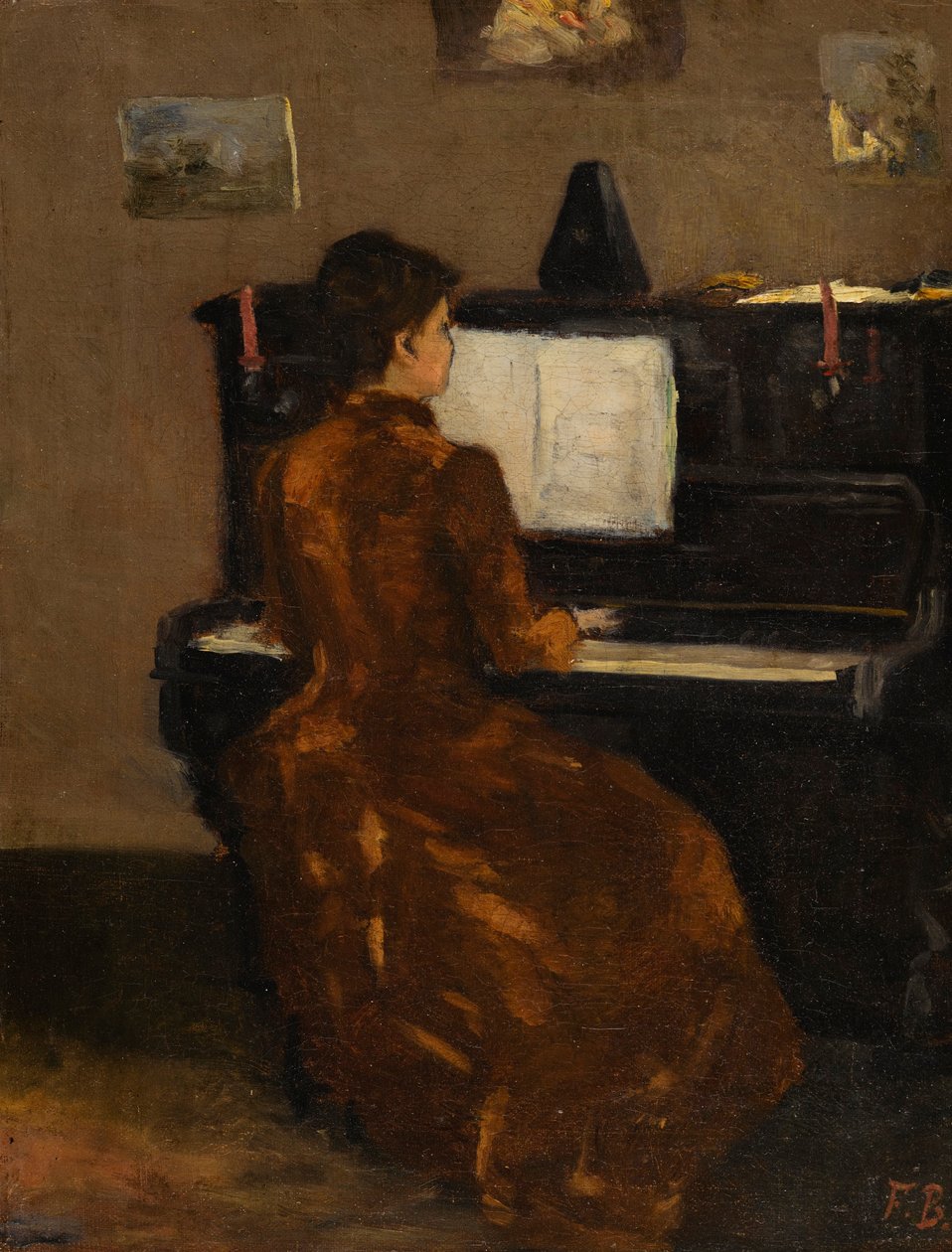 Francês: Jeune fille au pianö de Frédéric Bazille