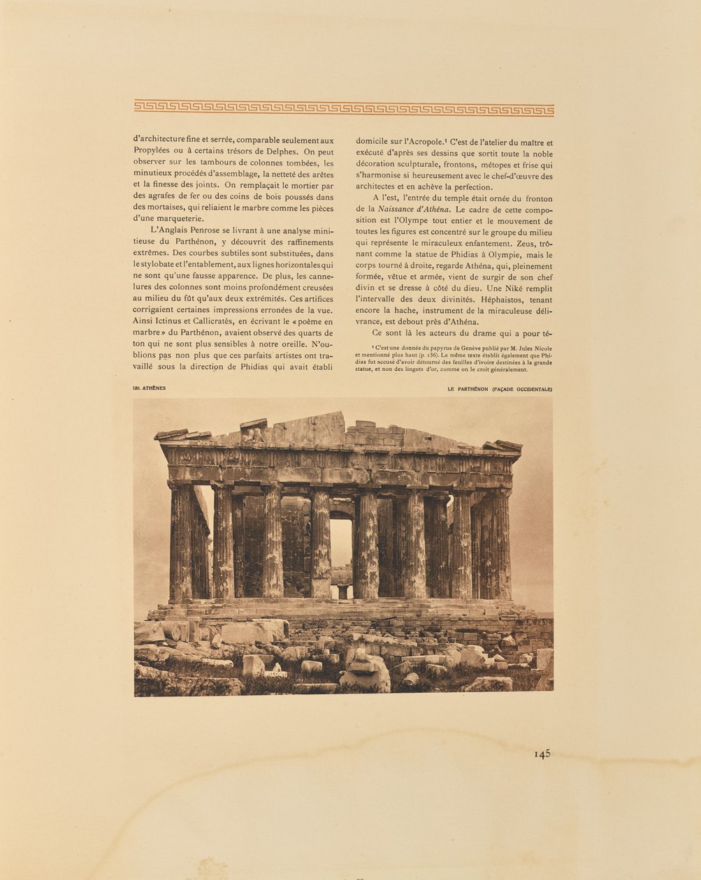 Atenas. O Parthenon. Fachada ocidental de Frédéric Boissonnas