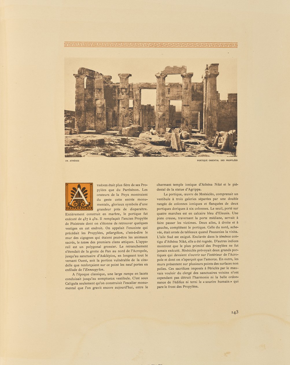 Atenas. Pórtico oriental do Propileu de Frédéric Boissonnas