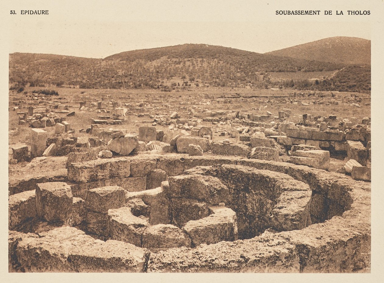 Epidauro. Base do Tholos de Frédéric Boissonnas