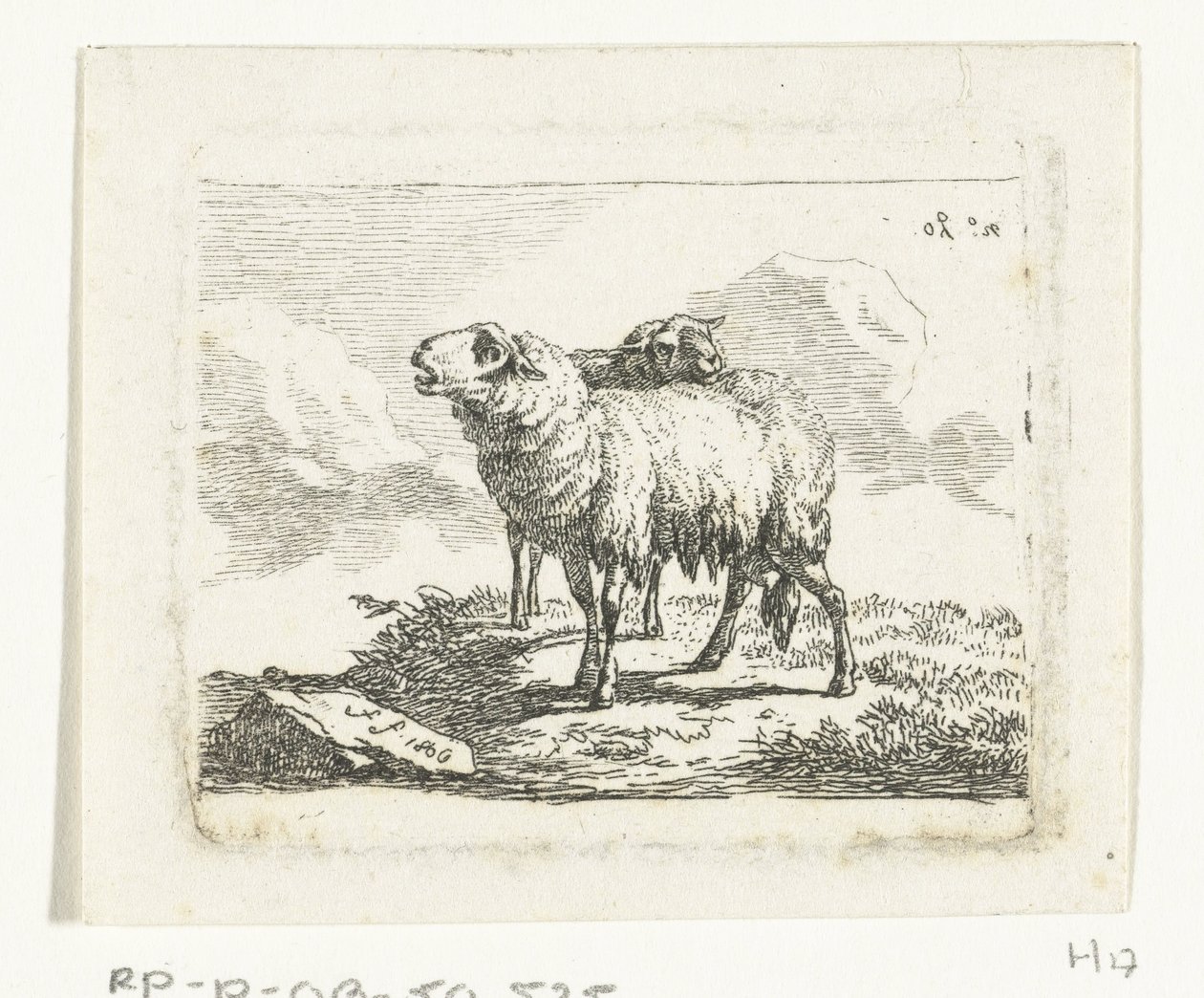 Duas ovelhas em pé de Frédéric Théodore Faber