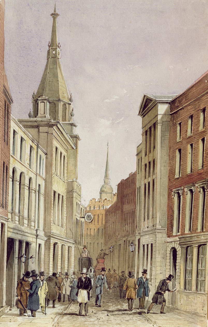 Lombard Street East, com St. Edmund King, c.1850 de Frederick Shepherd