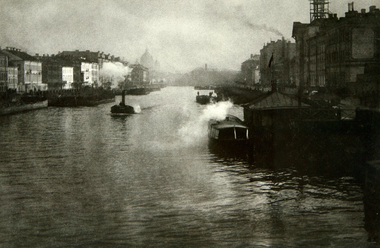 O rio Fontanka em São Petersburgo, Rússia, de 1900 de Fred Boisson