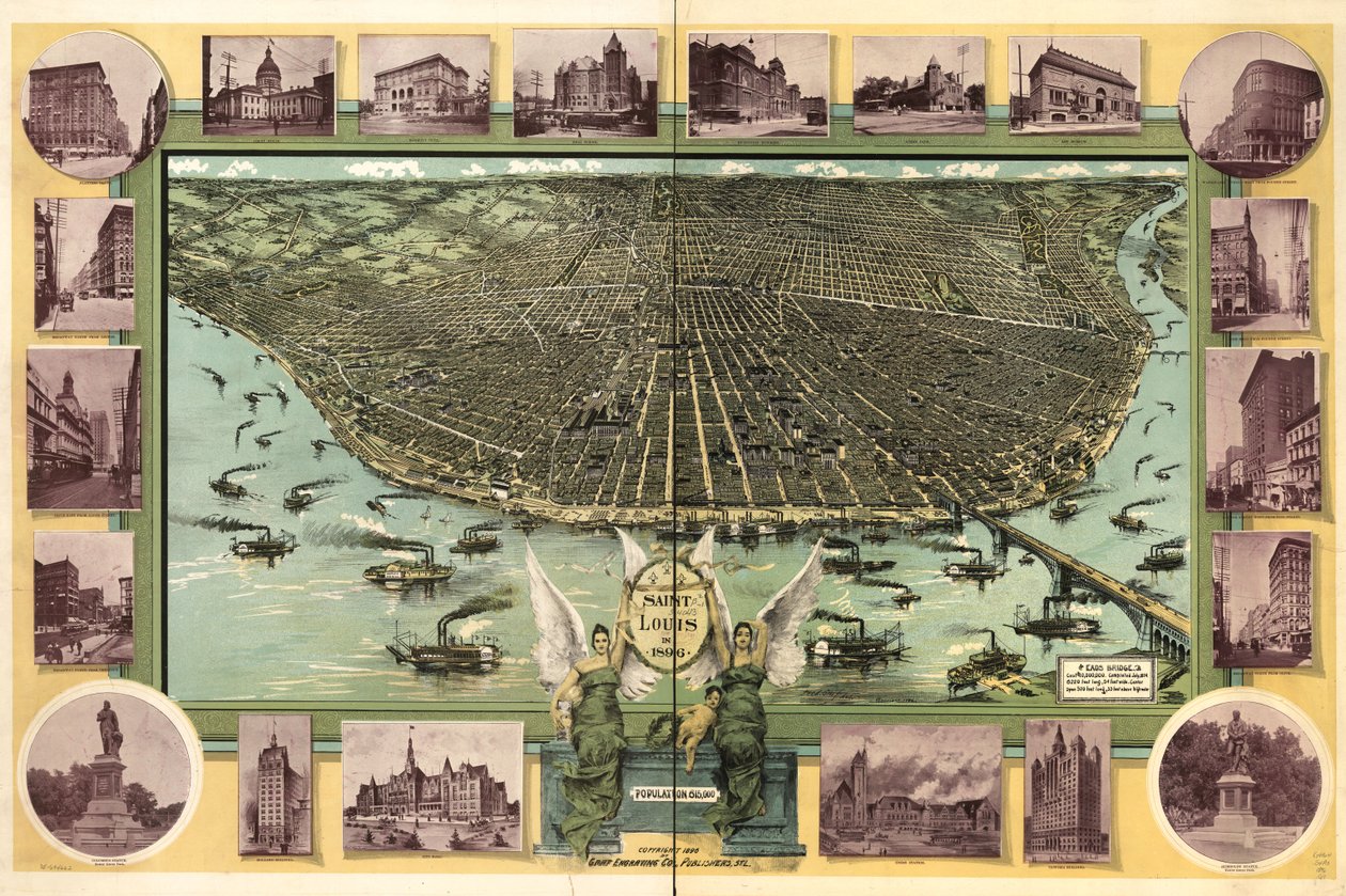 Saint Louis, em 1896. de Fred; Fred Graf Engraving Co. Graf