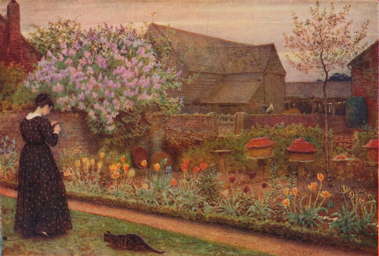 O antigo jardim da fazenda, 1871. de Fred Walker