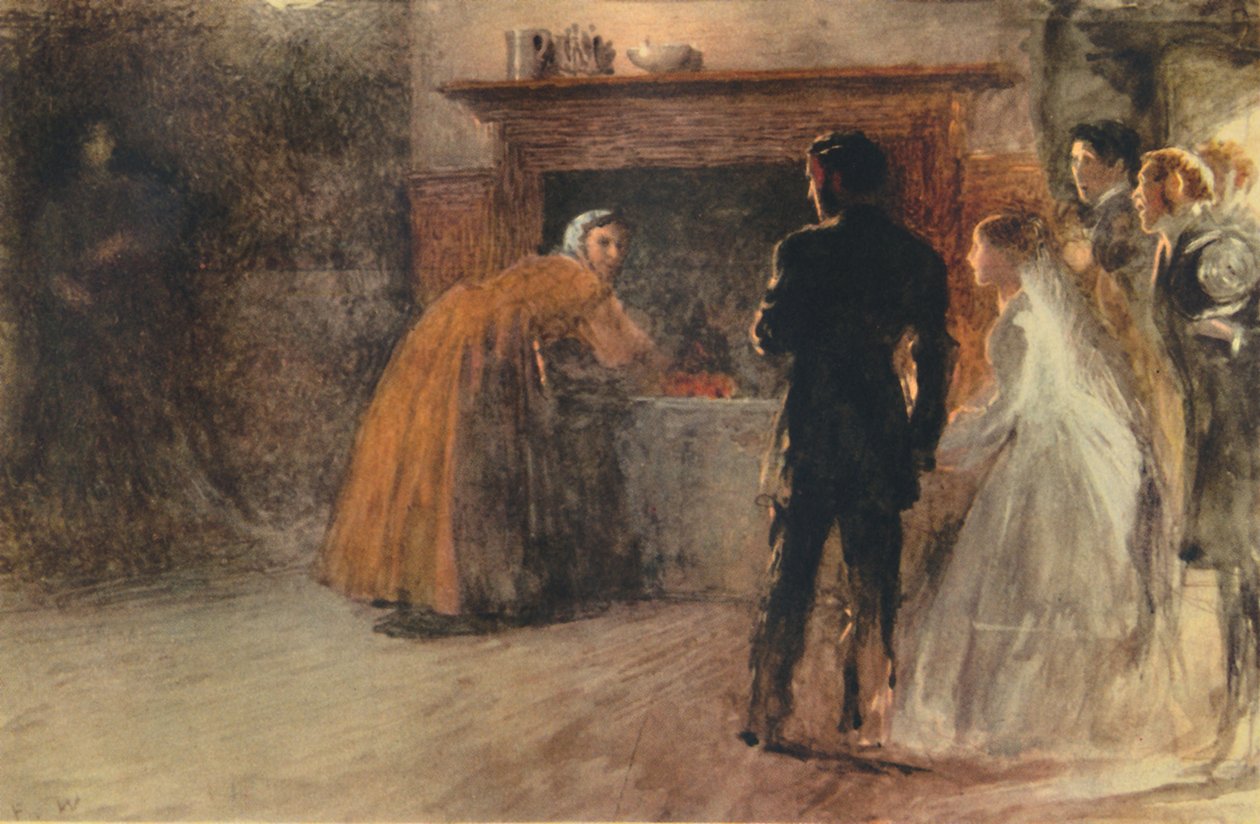 A visita à mulher louca após o casamento interrompido, c1870, 1942. de Fred Walker