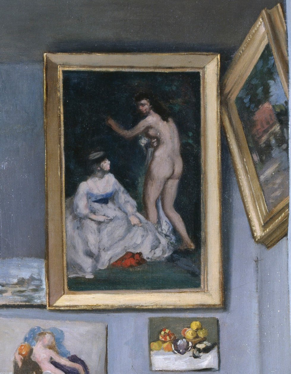 nEnglish: Latelier de BazillenBazilles Studio de Jean Frederic Bazille