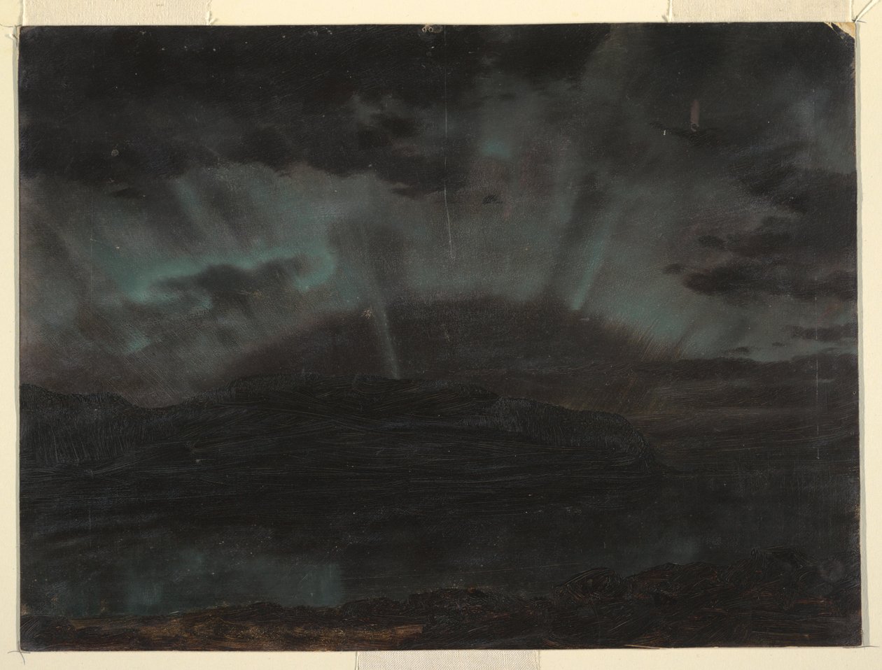 Aurora boreal, mt. Ilha Deserta, de Bar Harbor, Maine, setembro de 1860 de Frederic Edwin Church