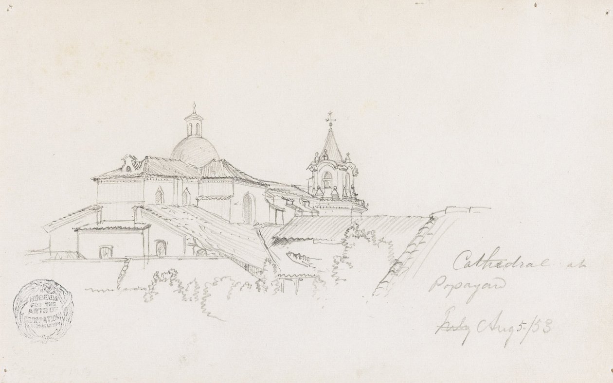 Catedral em Popayan, Columbia de Frederic Edwin Church