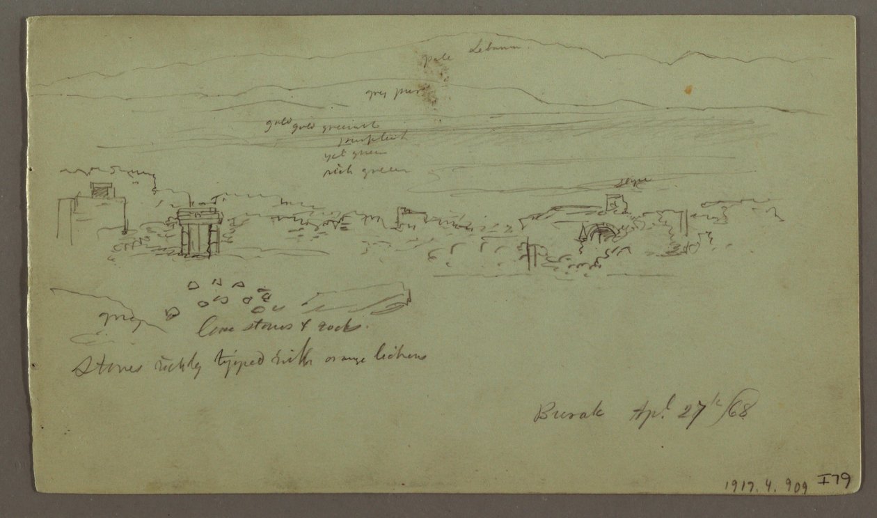 Desenho, Pedregulhos, Casa, Abril de 1868 de Frederic Edwin Church