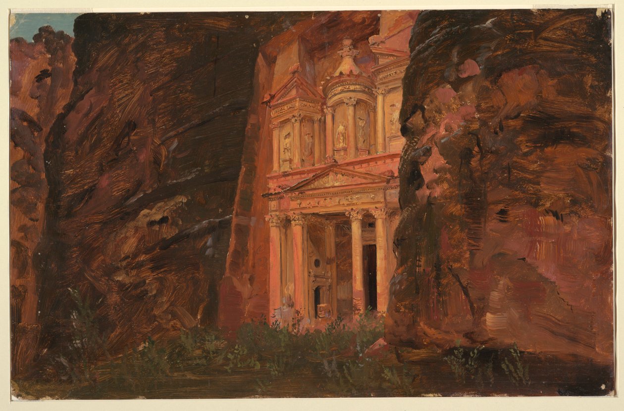 Desenho, El Khasneh, Petra, final de fevereiro de 1868 de Frederic Edwin Church