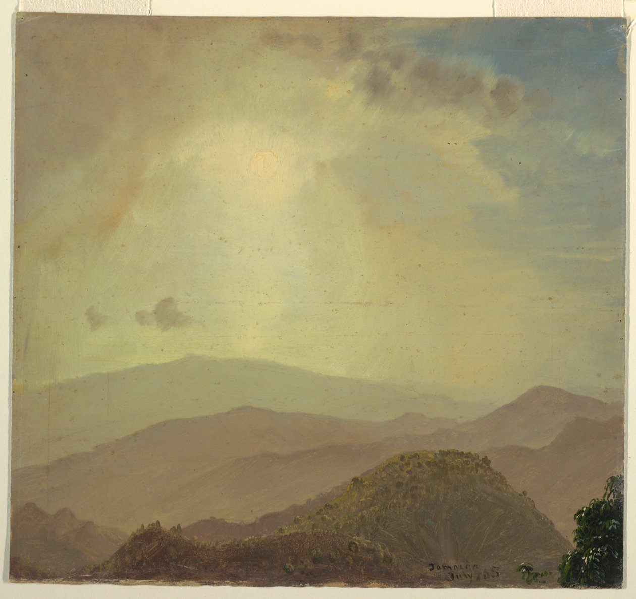 Desenho, colina ao pôr do sol, julho de 1865 de Frederic Edwin Church