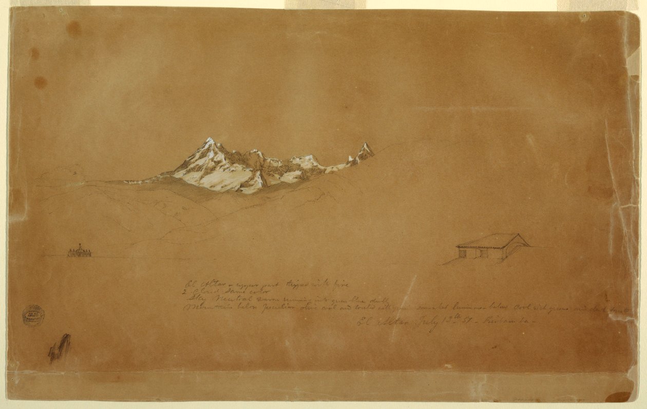 Desenho, Monte Altar, Equador de Frederic Edwin Church