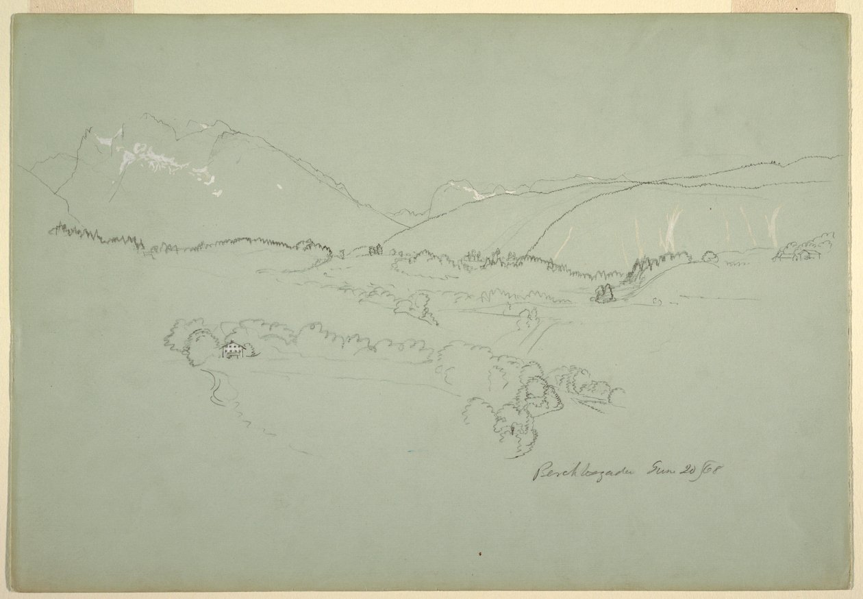 Desenho, nordeste, perto, berchtesgaden, bavaria, junho, 20, 1868 de Frederic Edwin Church