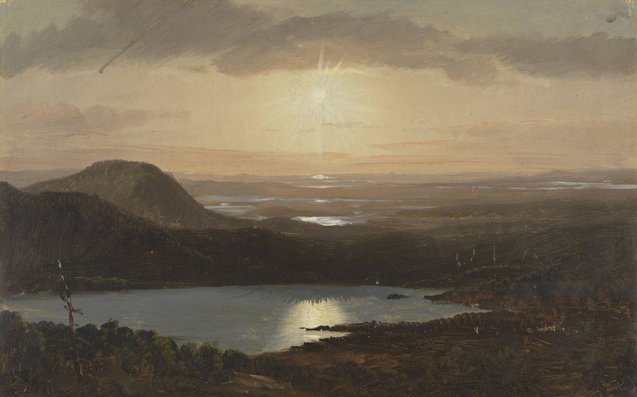 Eagle Lake visto da montanha Cadillac, Mount Desert Island, Maine de Frederic Edwin Church
