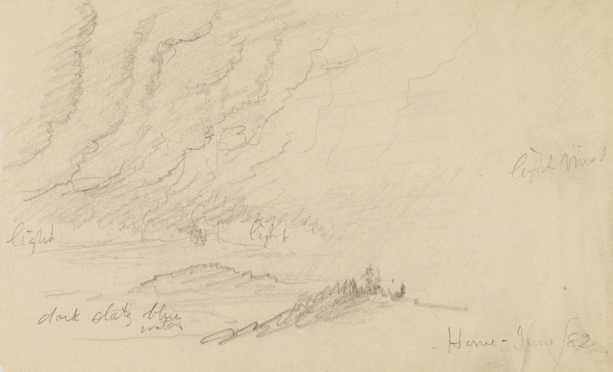 Névoa, sobre, rio, e, colinas de Frederic Edwin Church