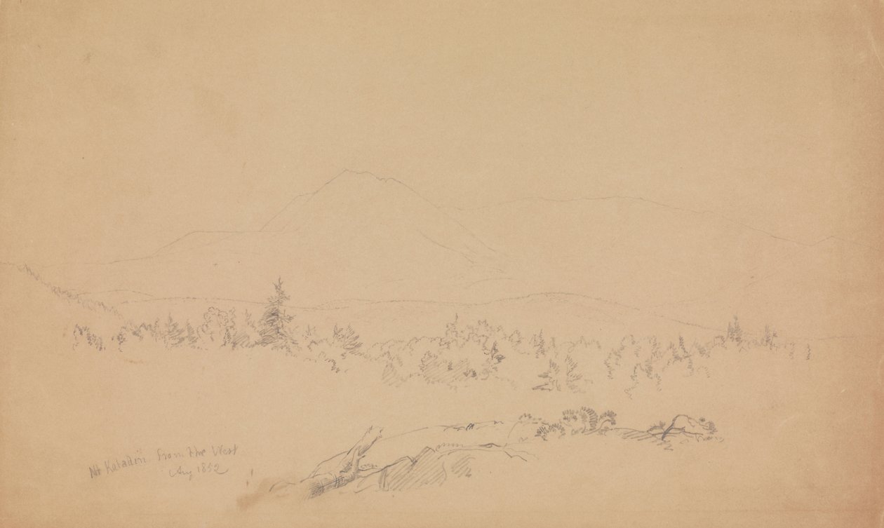 Monte Katahdin do oeste (olhando para o oeste em direção a montanha Katahdin) de Frederic Edwin Church