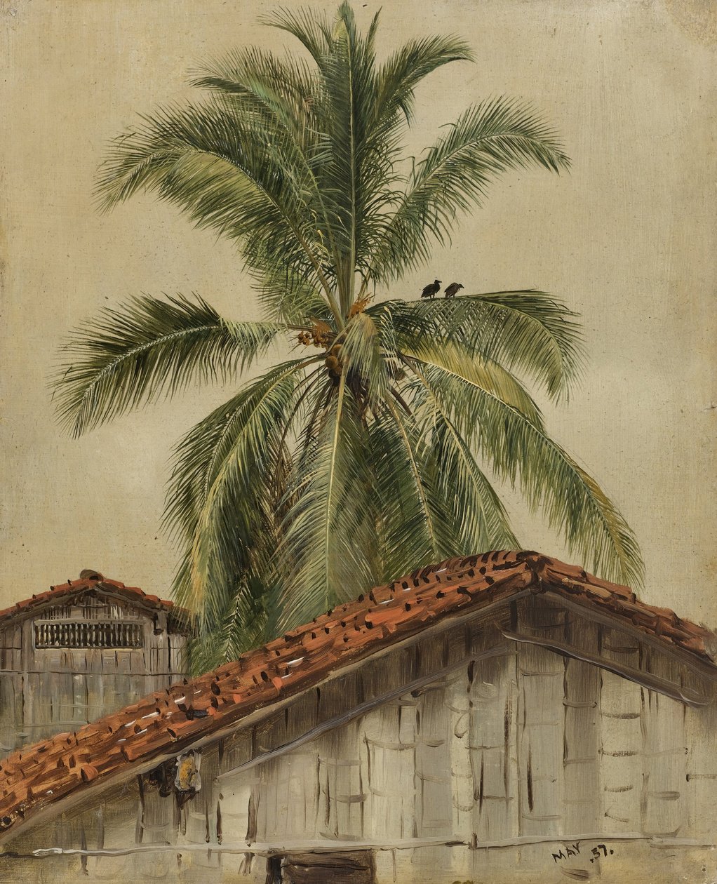 Palmeiras e Housetops, Equador de Frederic Edwin Church
