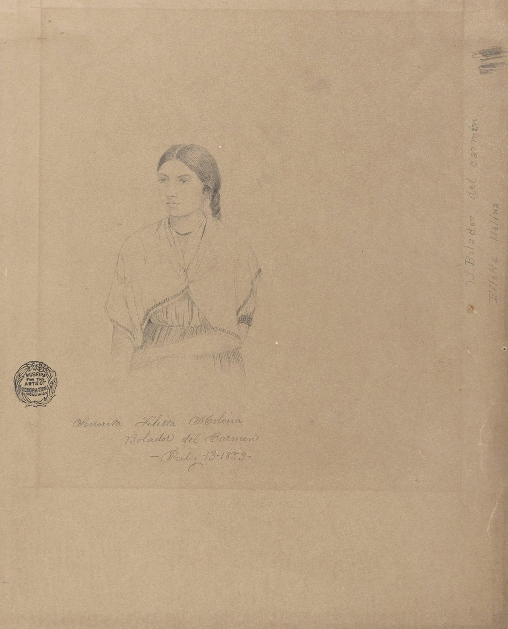 Retrato da menina boliviana - Senorita Filetta Molina Bolador del Carmen, Colômbia de Frederic Edwin Church