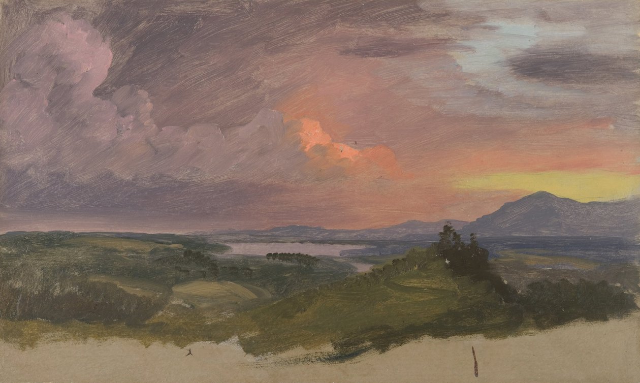 Pôr do sol no vale do Hudson de Frederic Edwin Church