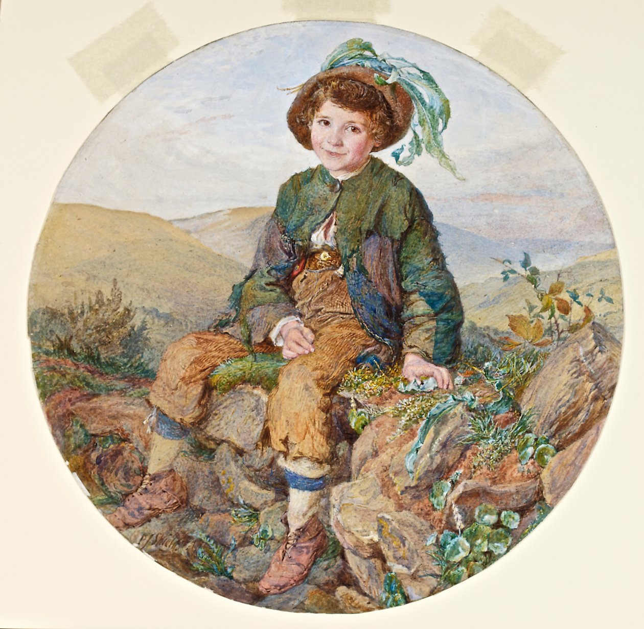 A Cavalier, c.1860 (wc e guache no cartão) de Frederic James Shields