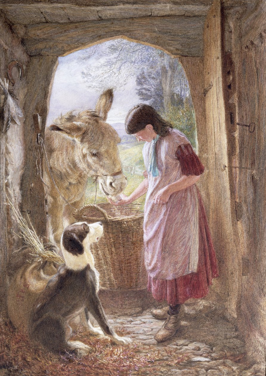 Alimentando Covinha (giz) de Frederic James Shields