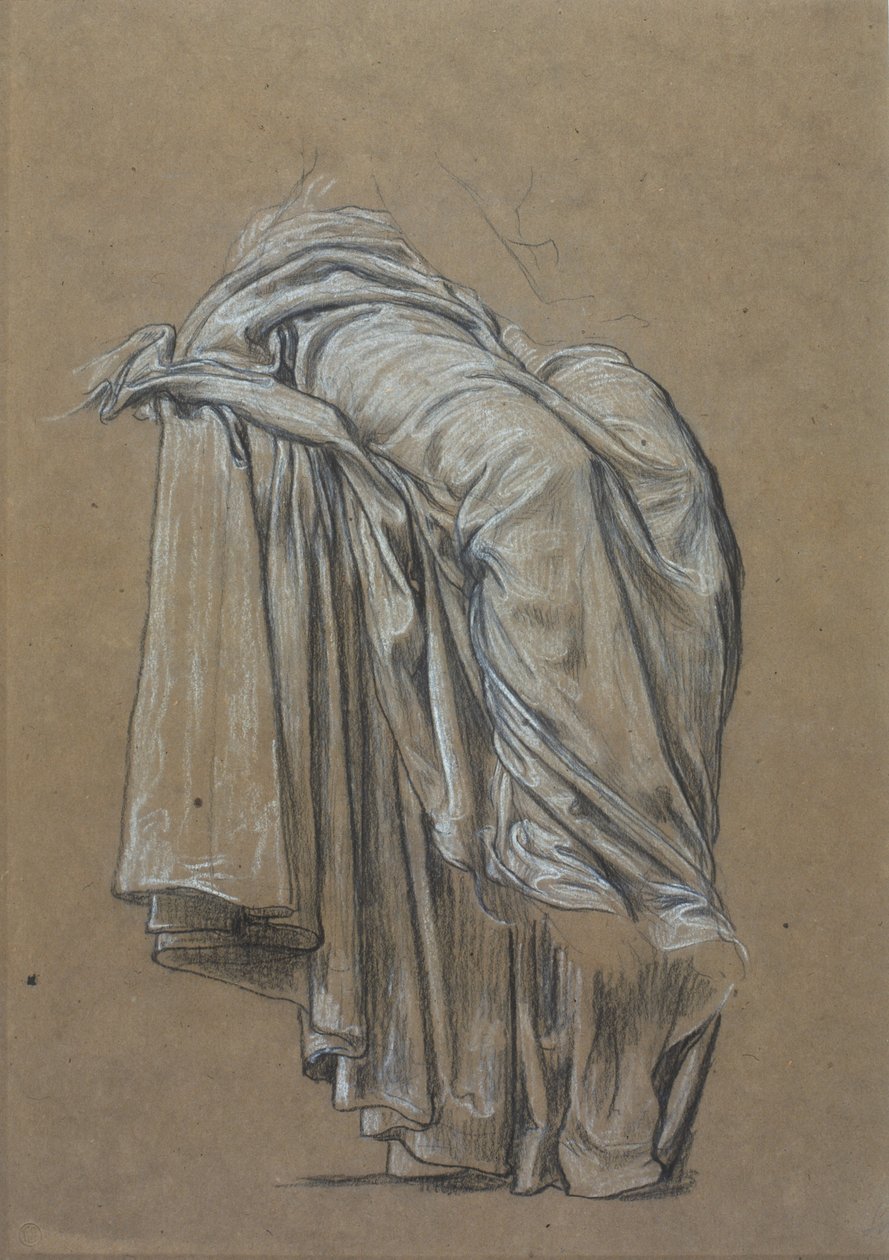 Drapery Study for &39;Solitude&39; (giz no papel) de Frederic Leighton