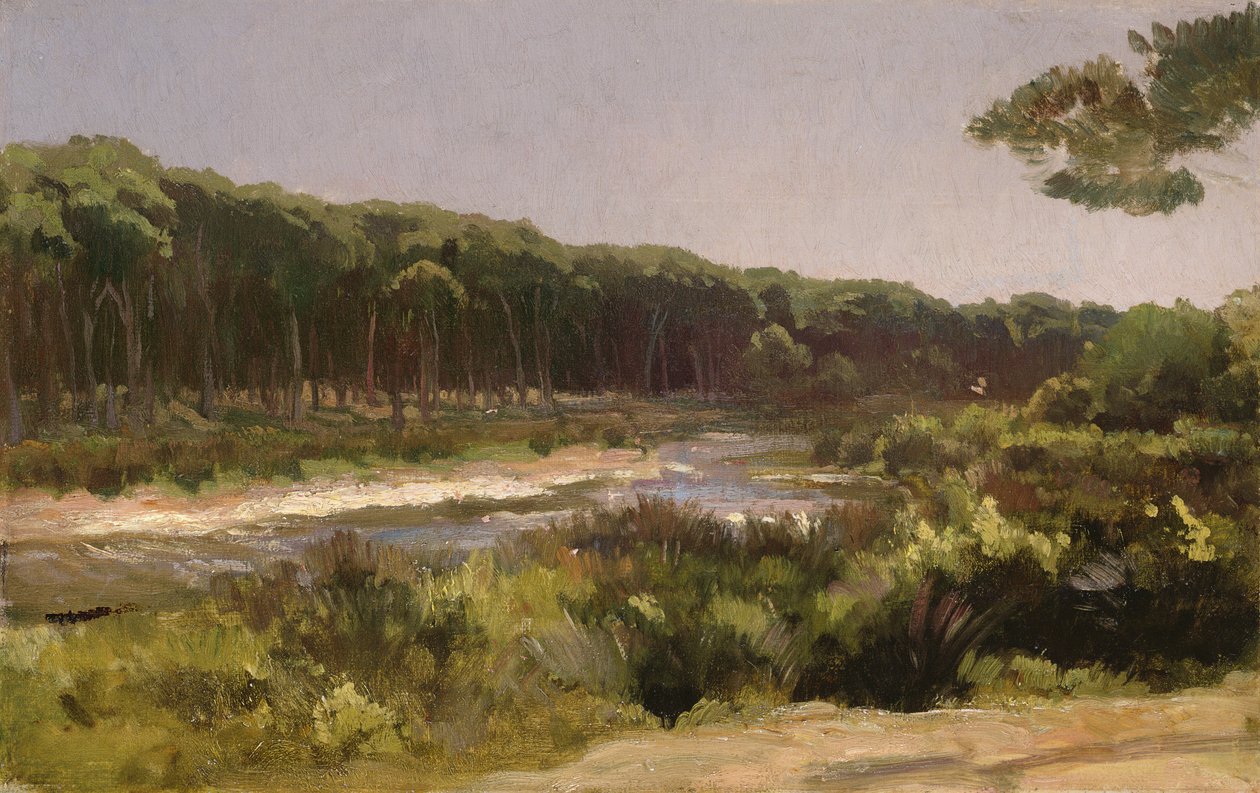 Paisagem Toscana (o rio Arno em San Rossore) de Frederic Leighton