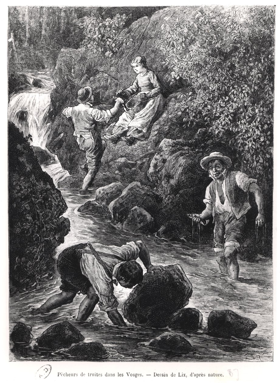 Pesca de truta nos Vosges, 1887 de Frederic Theodore Lix