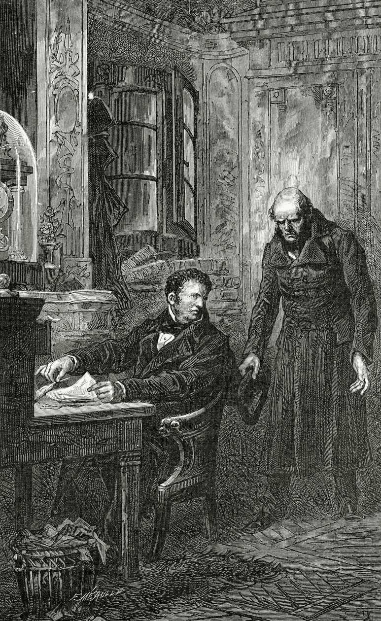 Ilustração de Les Misérables, século XIX (gravura bw) de Frederic Theodore Lix