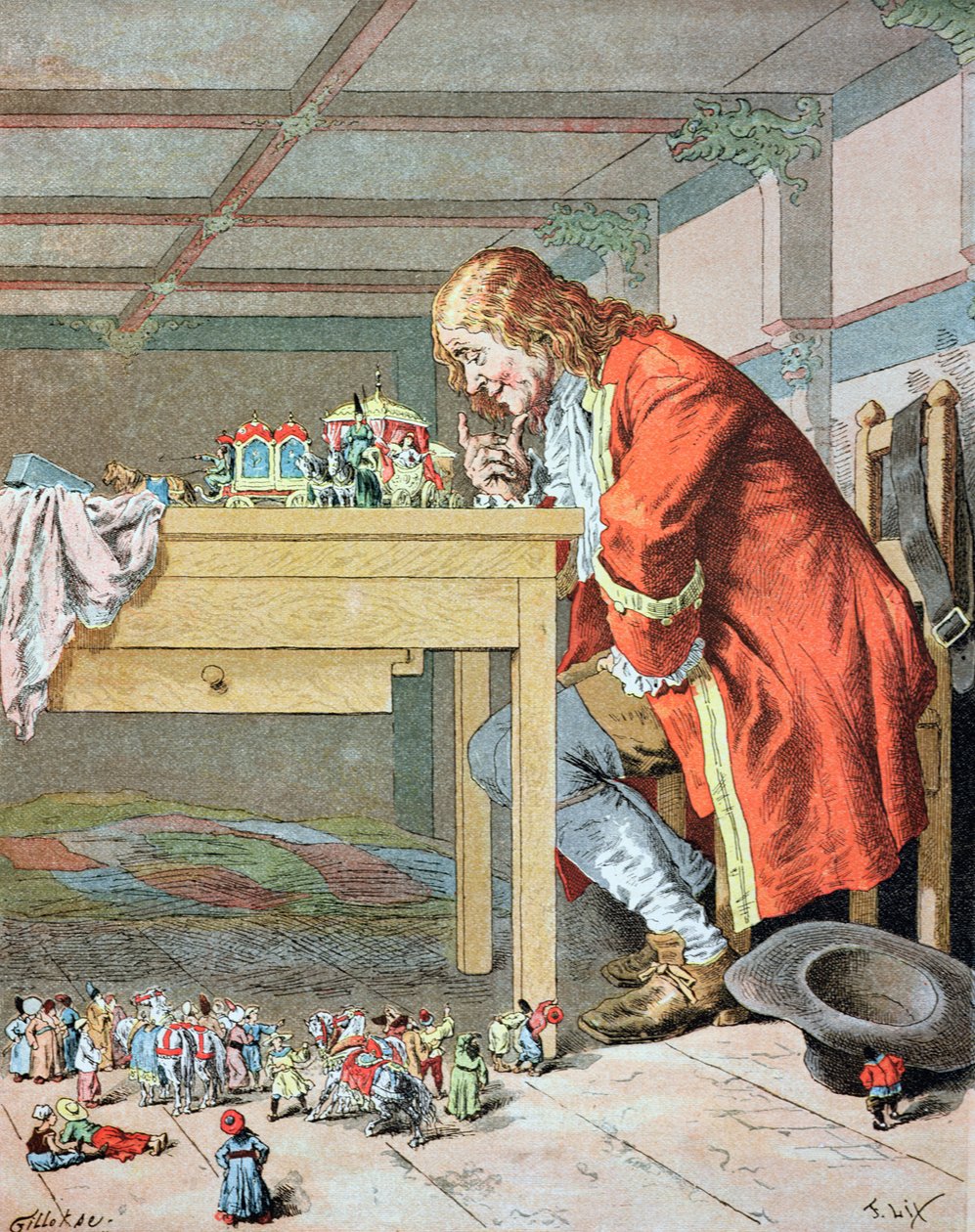 &39;Enquanto eu conversava com as senhoras ...&39;, ilustração de &39;Gulliver&39;s Travels&39; de Jonathan Swift (1667-1745) de Frederic Theodore Lix