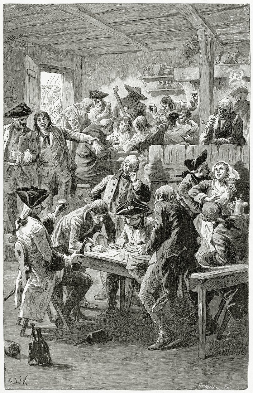 Cais, século 19, (bw, engraving) de Frederic Theodore Lix