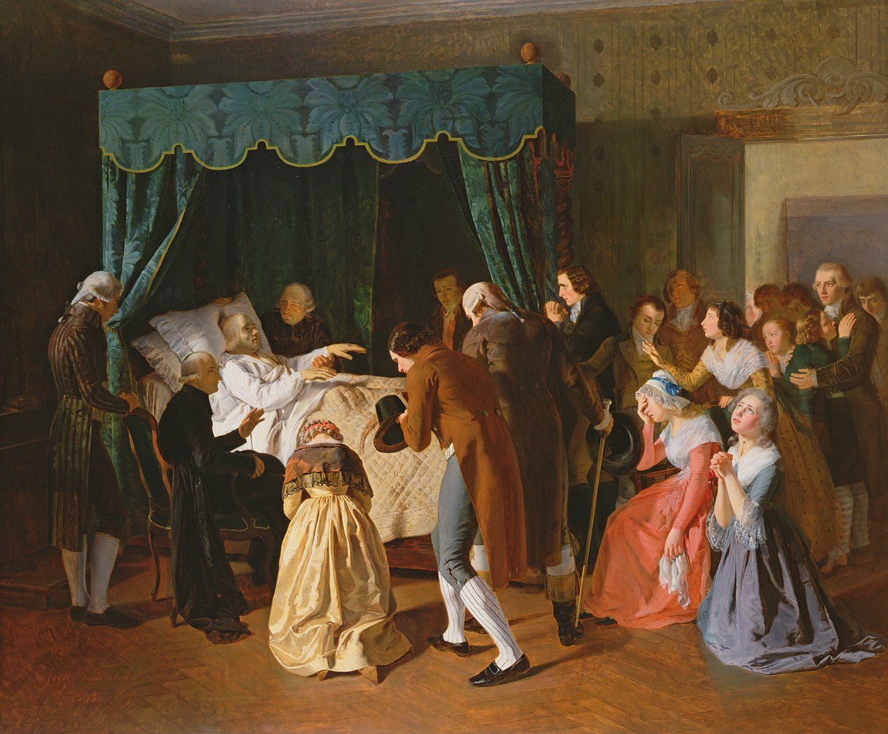 Os últimos momentos do abade Charles Michel de lepee (1712-89) 1838 de Frederic Peyson