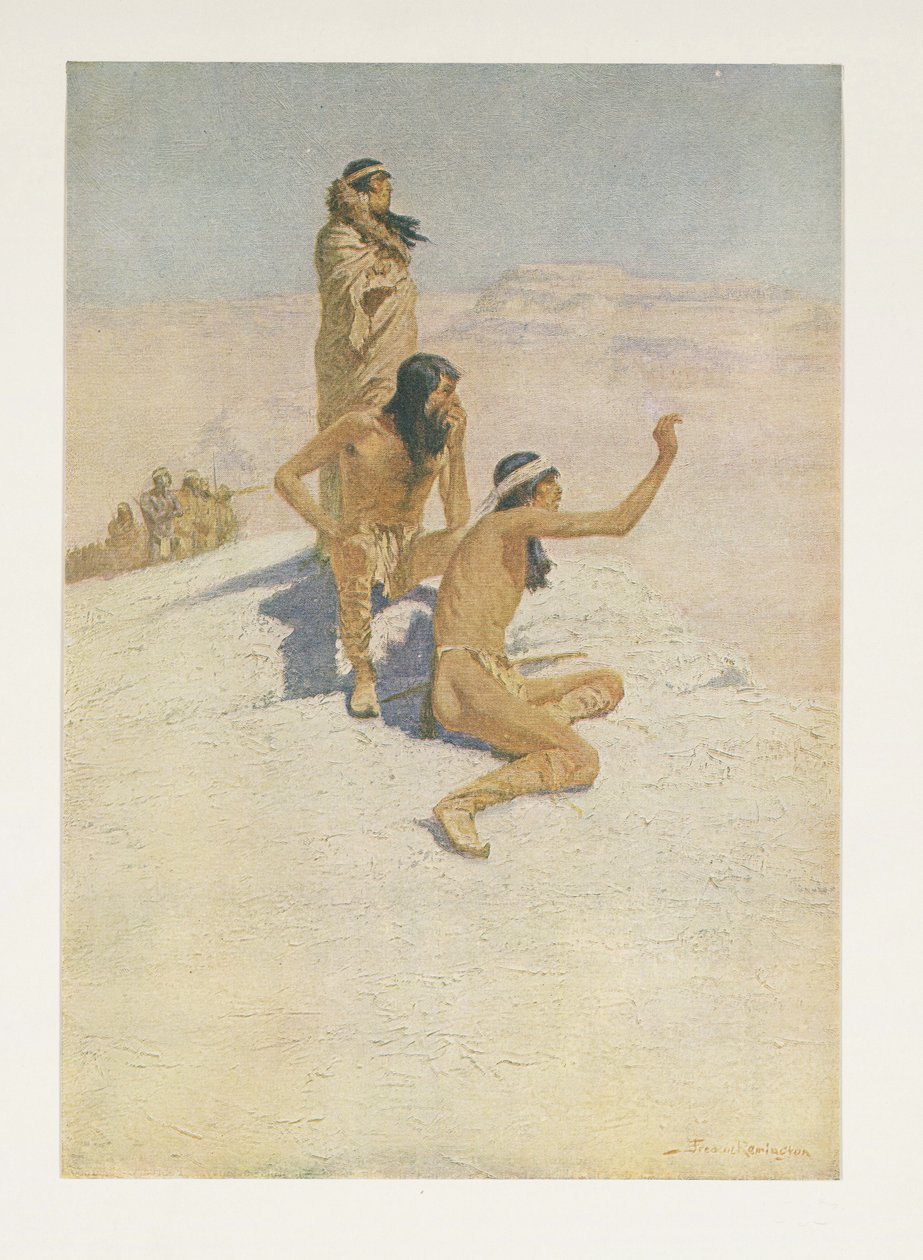 Cabeza de Vaca no deserto de Colliers Weekly, pub.1906 de Frederic Remington